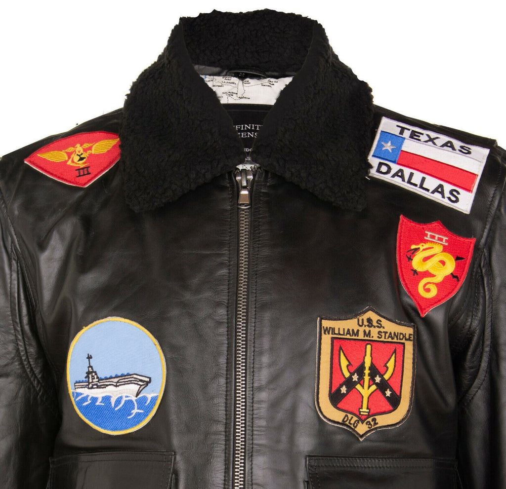 Mens Top Gun A2 Leather Bomber Jacket-San Diego