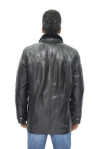 Mens Leather Mid Length Coat-Hanoi