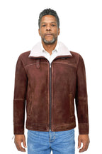 Mens Sheepskin Leather Harrington Bomber Jacket-Luanda