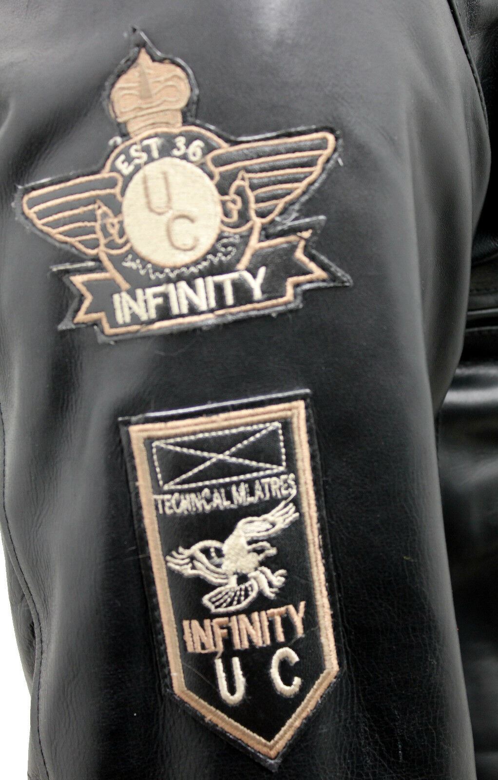 Mens Cow Hide Detachable Collar Leather Flight Bomber Jacket