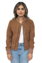 Womens MA-1 Suede Bomber Jacket-Arnhem