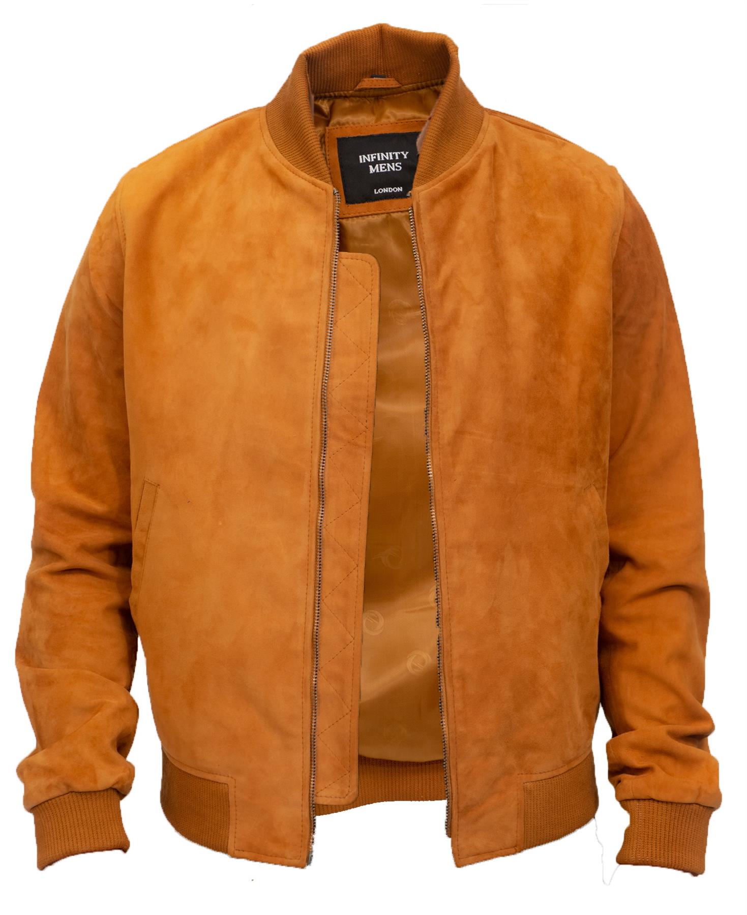 Mens Retro Goat Suede Varsity Leather Bomber Jacket-Athens