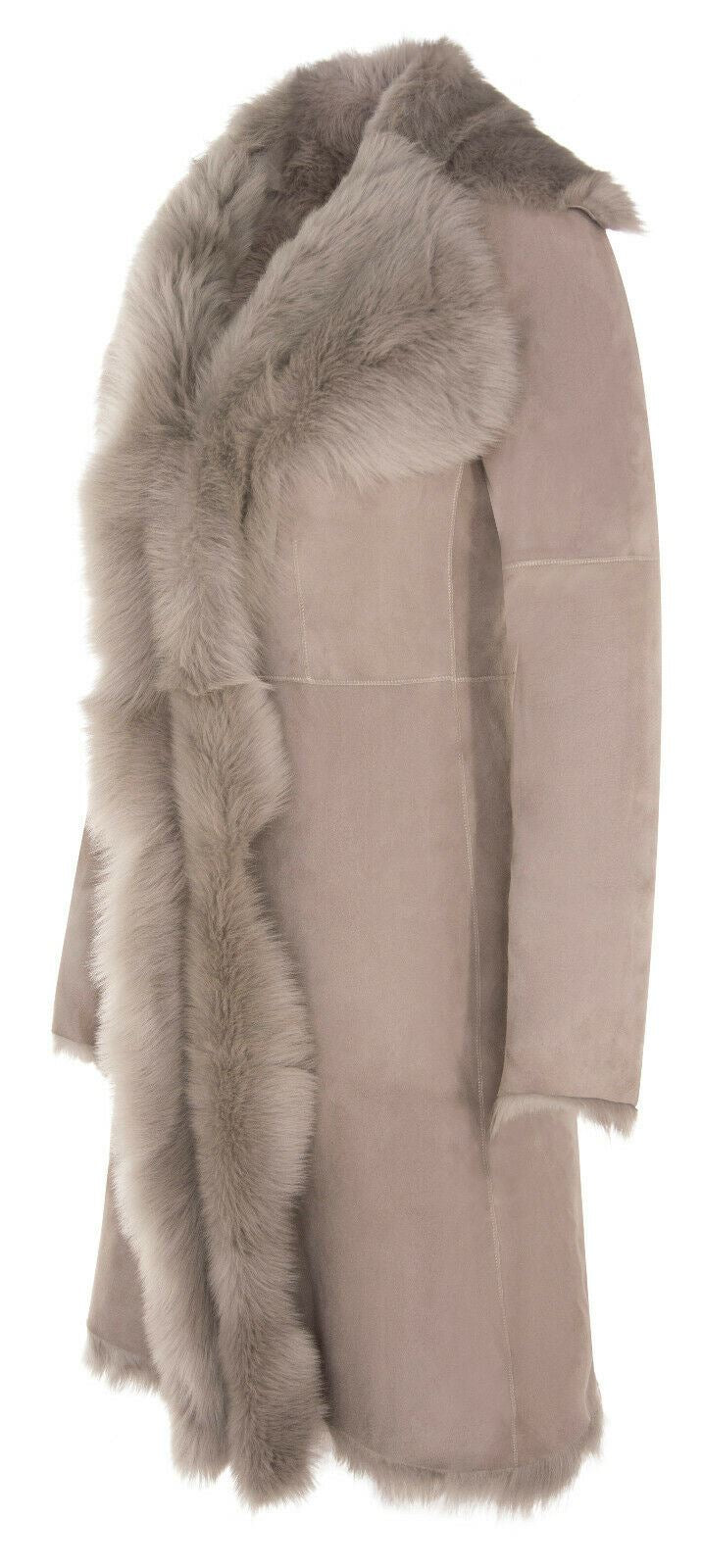 Womens Toscana Sheepskin Suede Trench Coat-Tbilisi