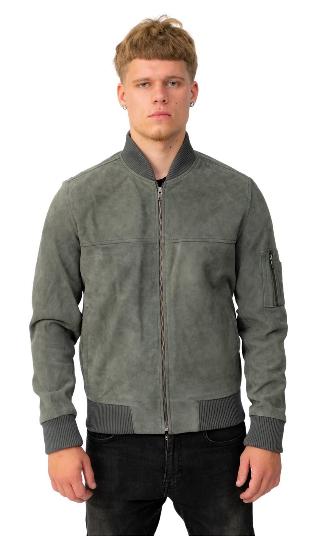 Mens Goat Suede MA-1 Bomber Jacket-Auckland