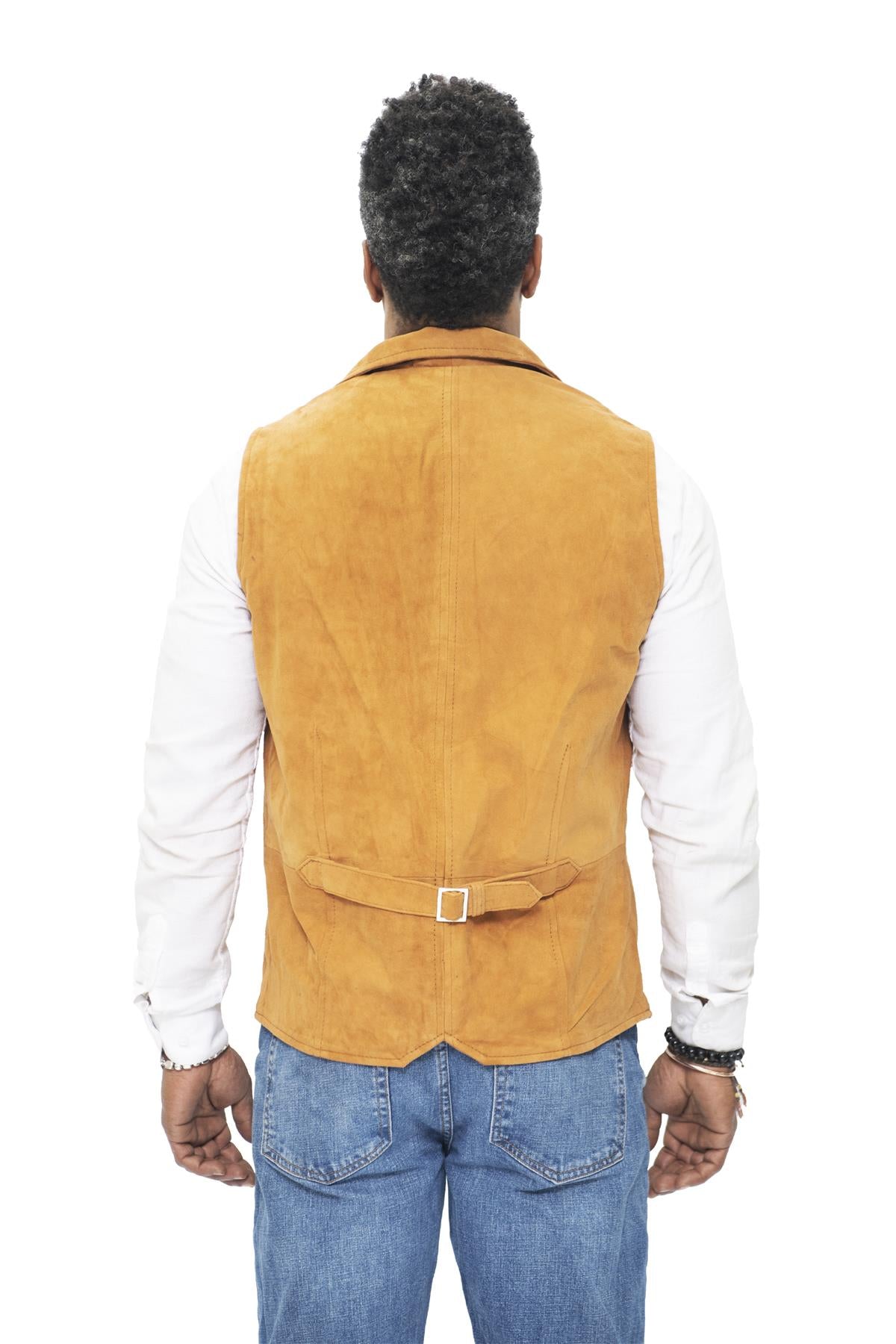 Mens Classic Smooth Goat Suede Leather Waistcoat-Exeter