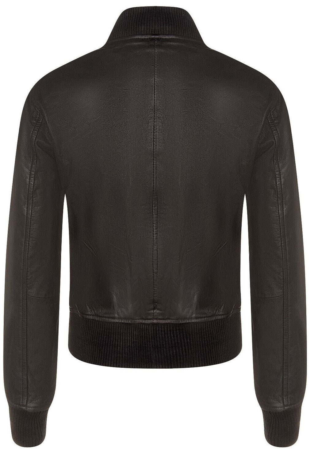 Womens Classic MA-1 Leather Bomber Jacket-Newcastle