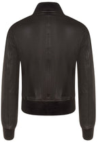 Womens Classic MA-1 Leather Bomber Jacket-Newcastle