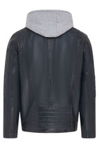 Men's Hooded Biker Lamb Leather Jacket - Burten