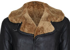 Mens Warm Shearling Sheepskin Crombie Coat-Cologne