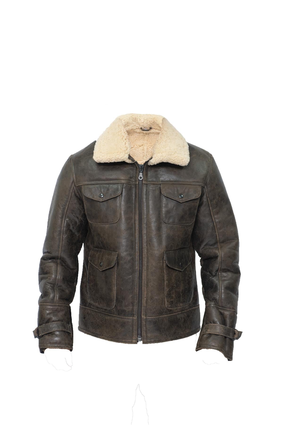 Mens Sheepskin Classic Safari Jacket-Arezzo