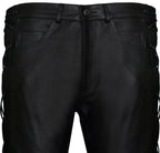 Mens Laced Leather Biker Jeans-Utah