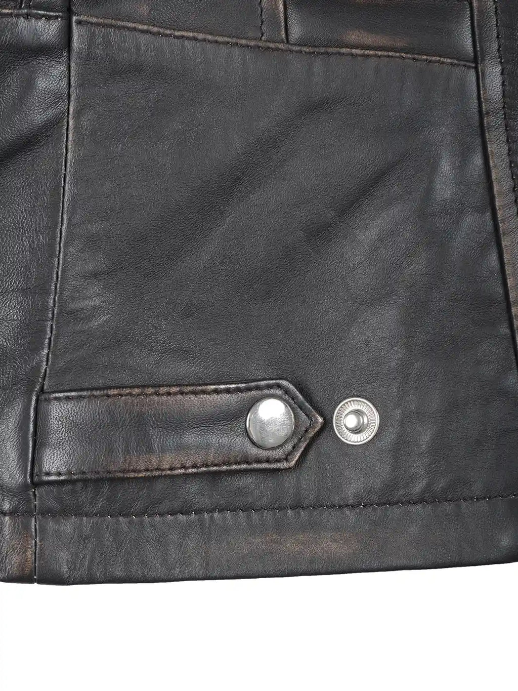 Rachel Women's Vintage Dark Brown Biker Style Leather Jacket