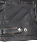 Rachel Women's Vintage Dark Brown Biker Style Leather Jacket