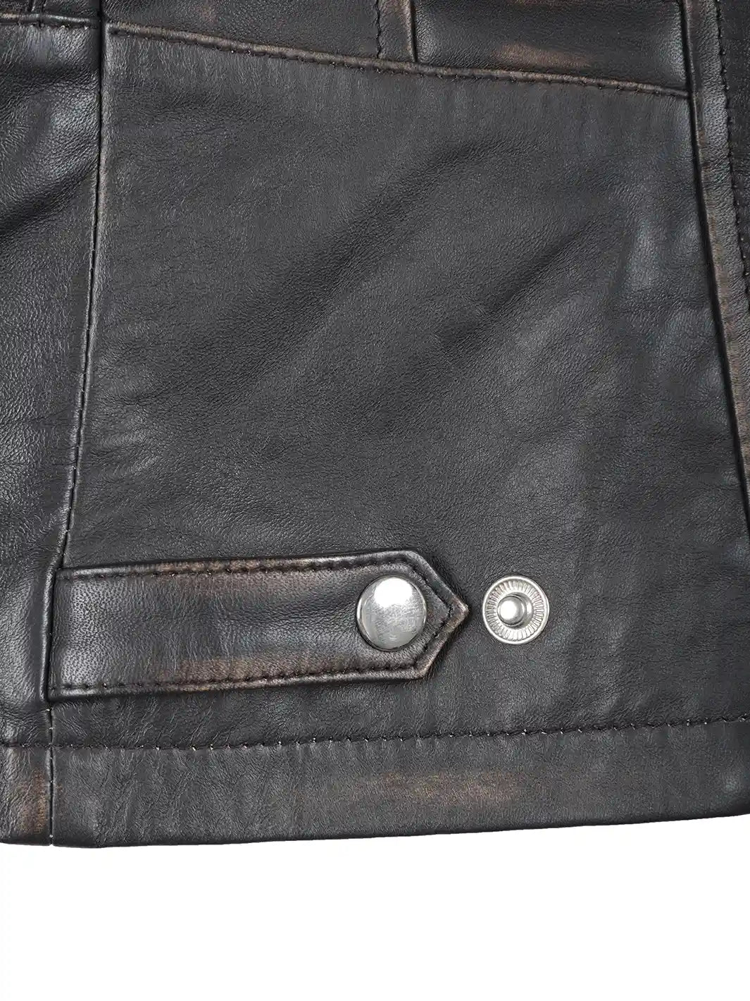 Rachel Women's Vintage Dark Brown Biker Style Leather Jacket