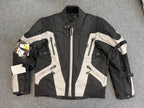 Black and Silver Textile Motorcycle Biker Jacket XL