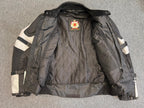 Black and Silver Textile Motorcycle Biker Jacket XL
