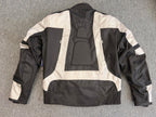 Black and Silver Textile Motorcycle Biker Jacket XL