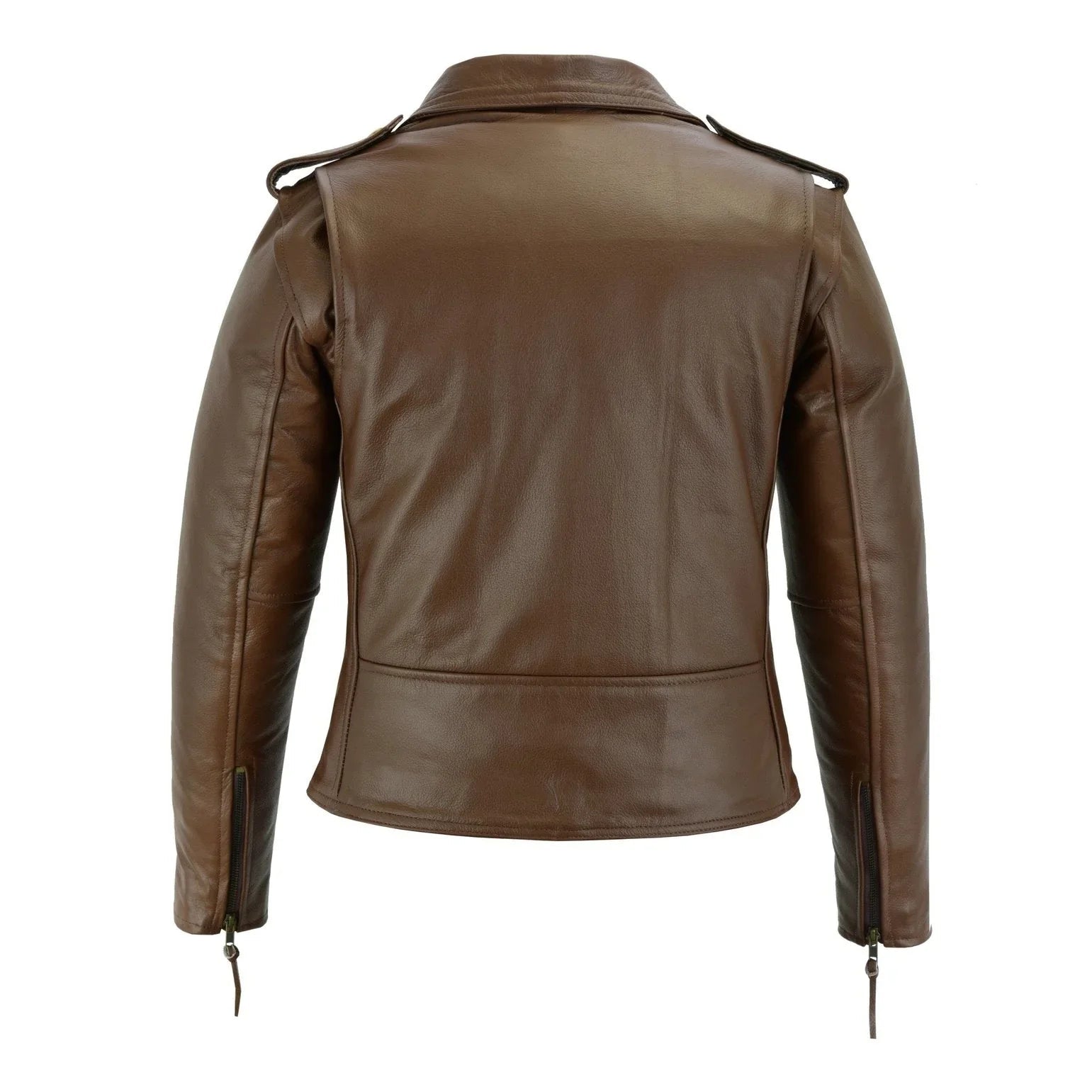 Black Classic Womens Brando Motorcycle Leather Jacket Ladies Biker Cowhide