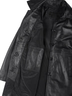 Winchester Womens Black Leather 3 4 Length Car Coat