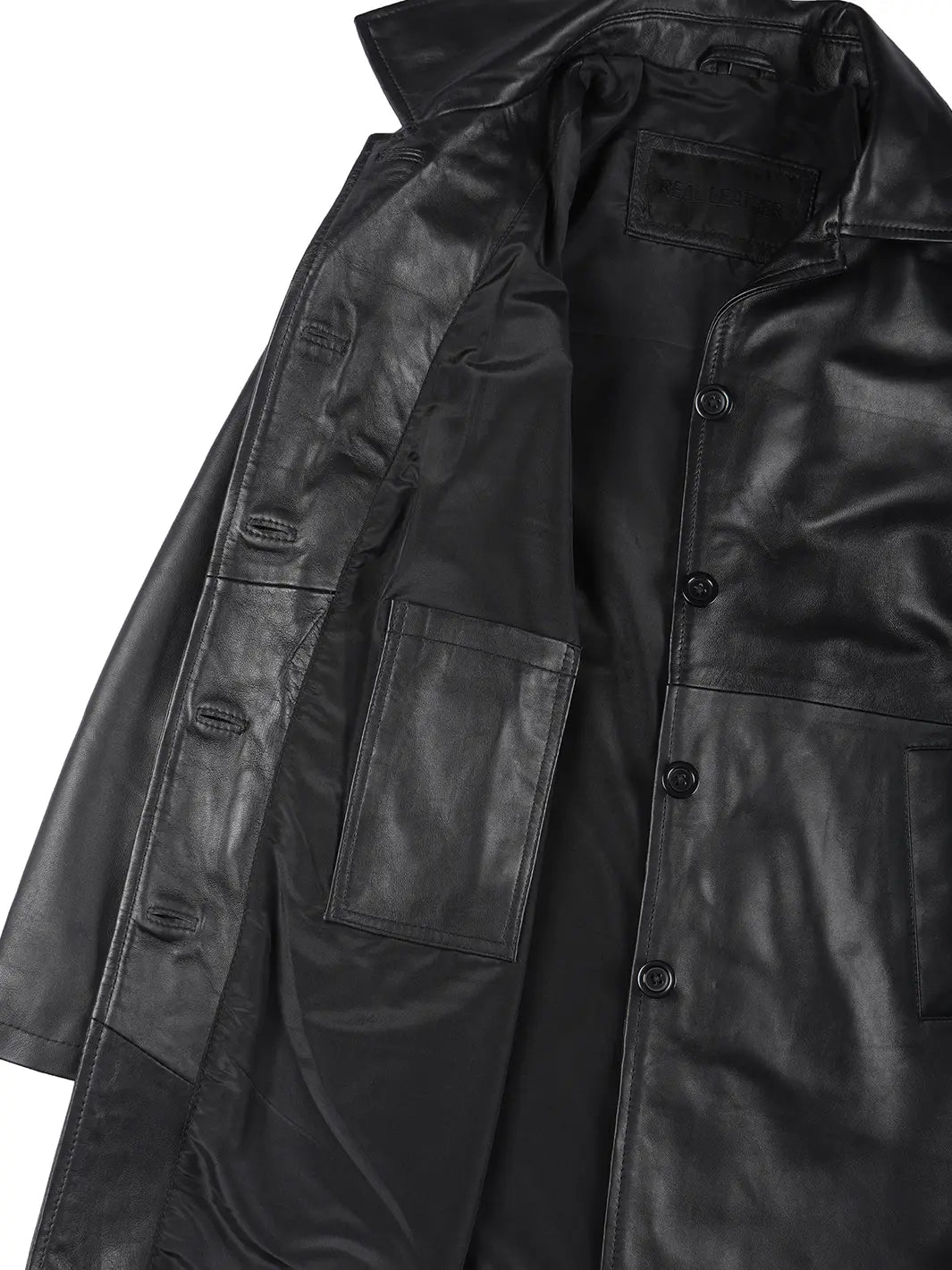 Winchester Womens Black Leather 3 4 Length Car Coat