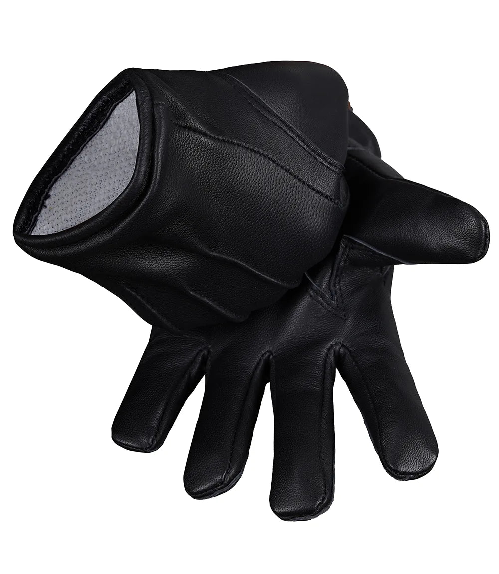 Men's Real Leather Black Gloves