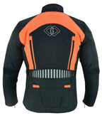 Black & Orange Biker Textile Long Motorcycle Jacket Biker CE Armours