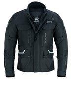 Black & Orange Biker Textile Long Motorcycle Jacket Biker CE Armours