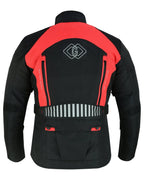 Black & Orange Biker Textile Long Motorcycle Jacket Biker CE Armours