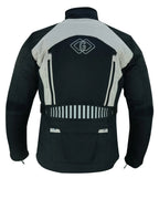 Black & Orange Biker Textile Long Motorcycle Jacket Biker CE Armours