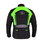 Black & Orange Biker Textile Long Motorcycle Jacket Biker CE Armours