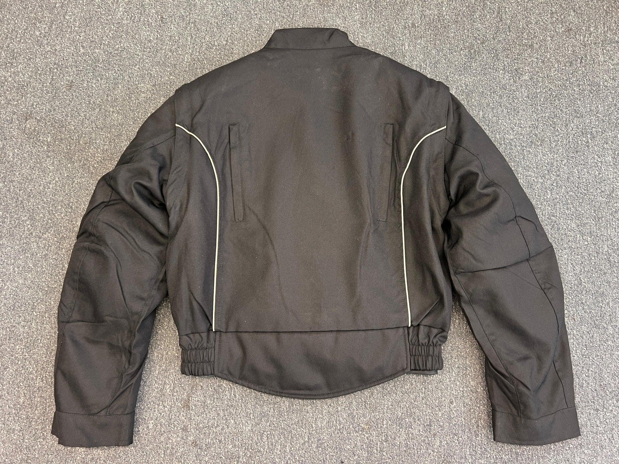 Black Textile Bomber Jacket Vented with Double Lining Small
