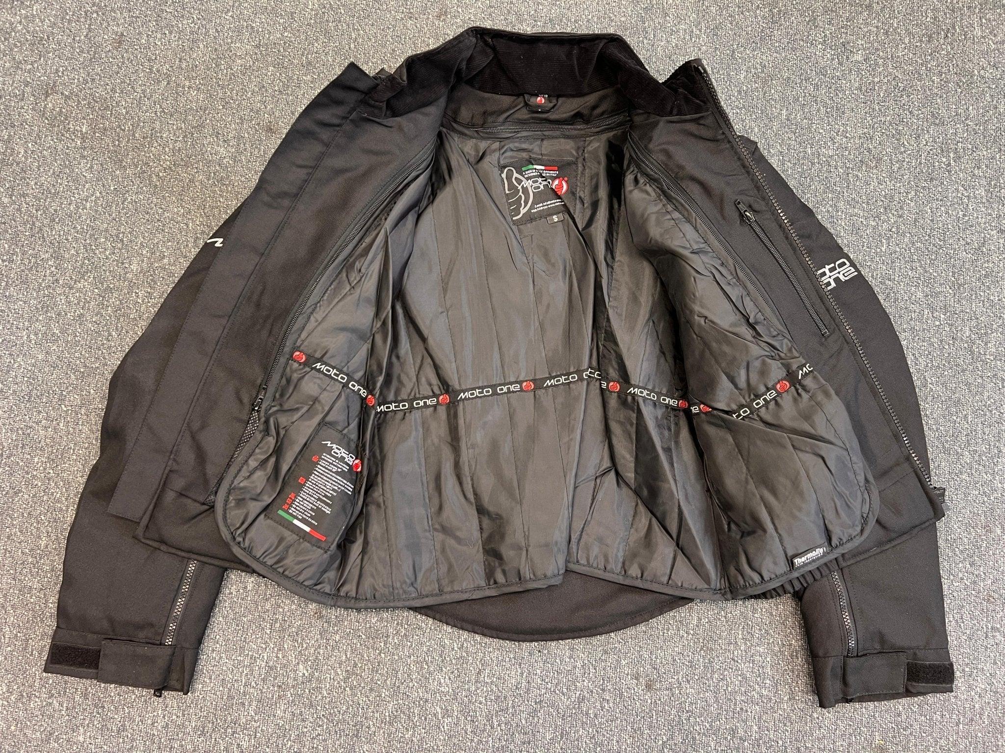 Black Textile Bomber Jacket Vented with Double Lining Small