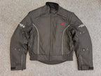 Black Textile Bomber Jacket Vented with Double Lining Small