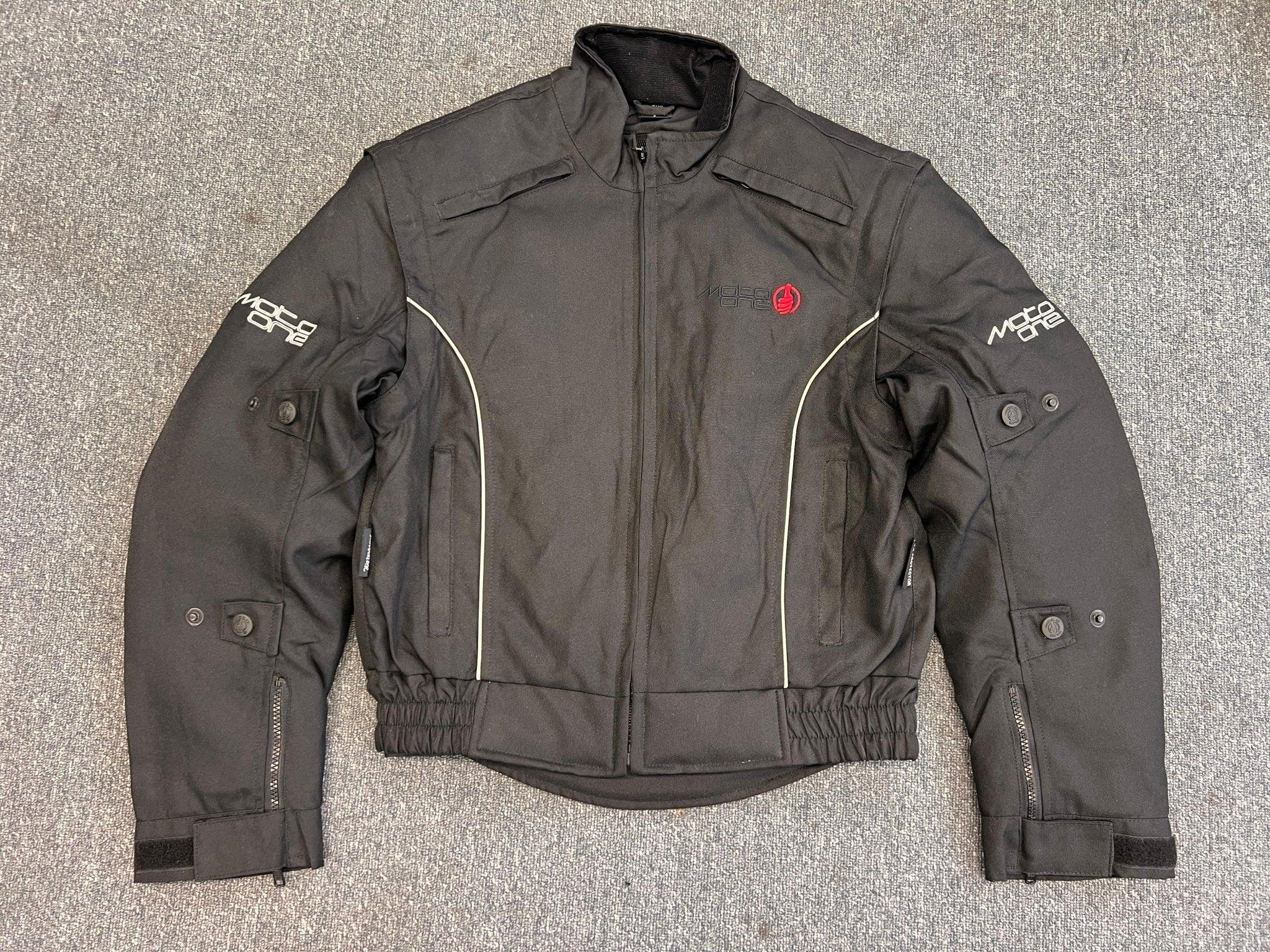 Black Textile Bomber Jacket Vented with Double Lining Small
