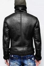 Francis B-3 Black Leather Bomber Jacket