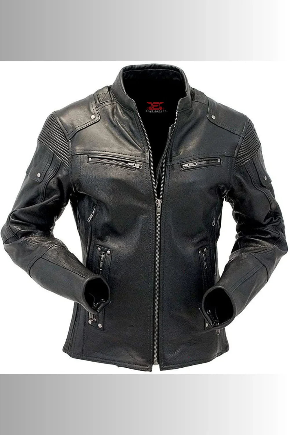 Noah Black Leather Biker Jacket