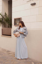 Cropped Blouson: Celestial Blue Leather Jacket