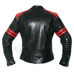 Brad Pitt Black and Red Fight Club Cowhide Leather Jacket