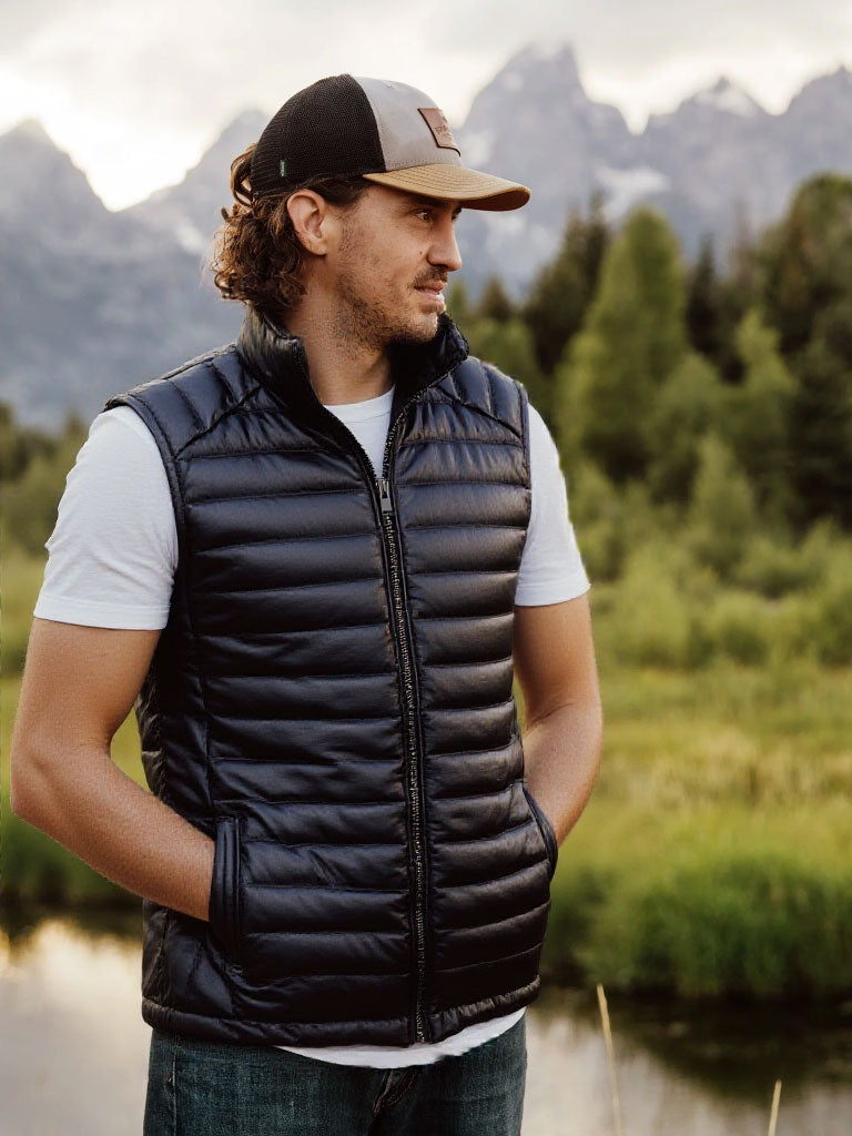 Bridger Leather Down Vest | Black