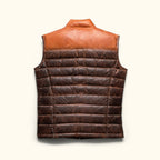 Bridger Leather Down Vest | Tan & Brown
