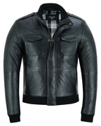 Bristol Men's Real Leather Bomber Jacket - Smart Casual Style