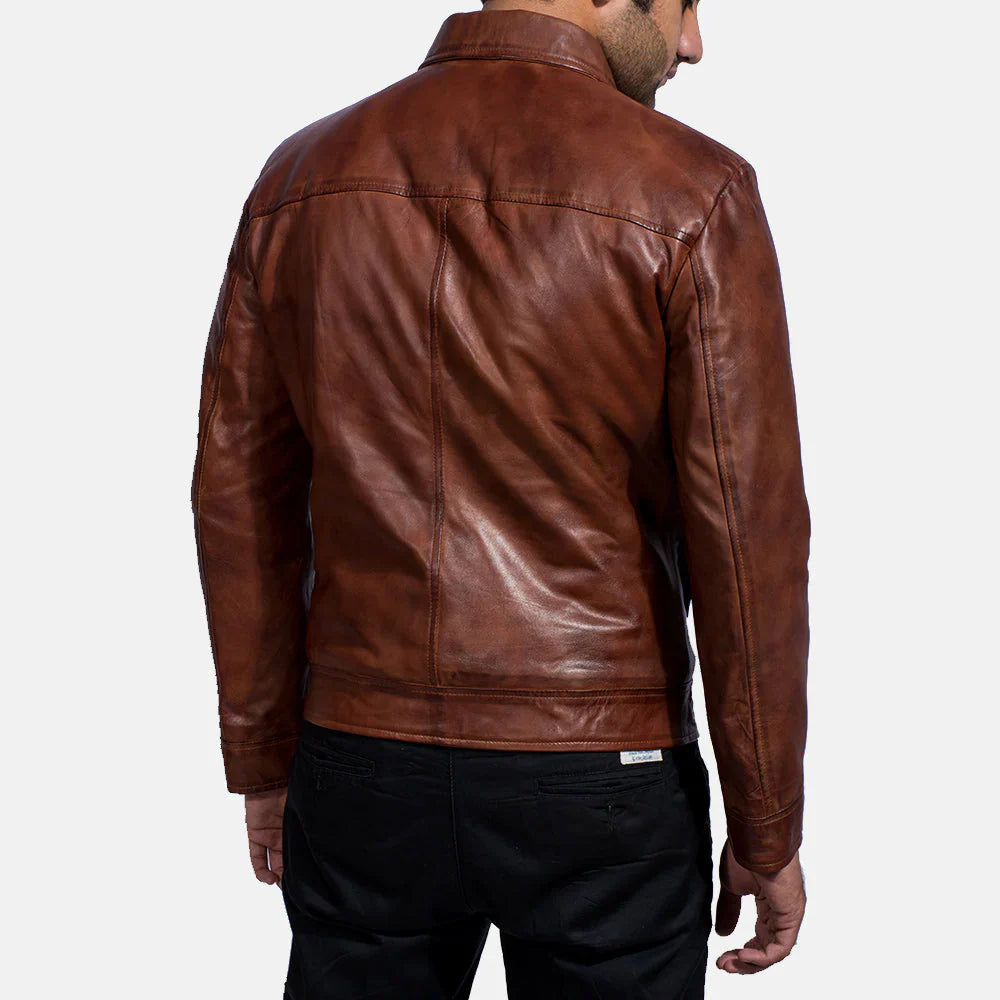 Lush Wear Brown Leather Jacket Men - Classic Stylish Fit