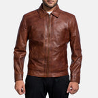 Lush Wear Brown Leather Jacket Men - Classic Stylish Fit