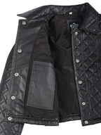 Mable Women's Dark Brown Cropped Shirt Collar Leather Jacket