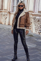 Eloise B3 RAF Shearling Aviator Bomber Leather Jacket