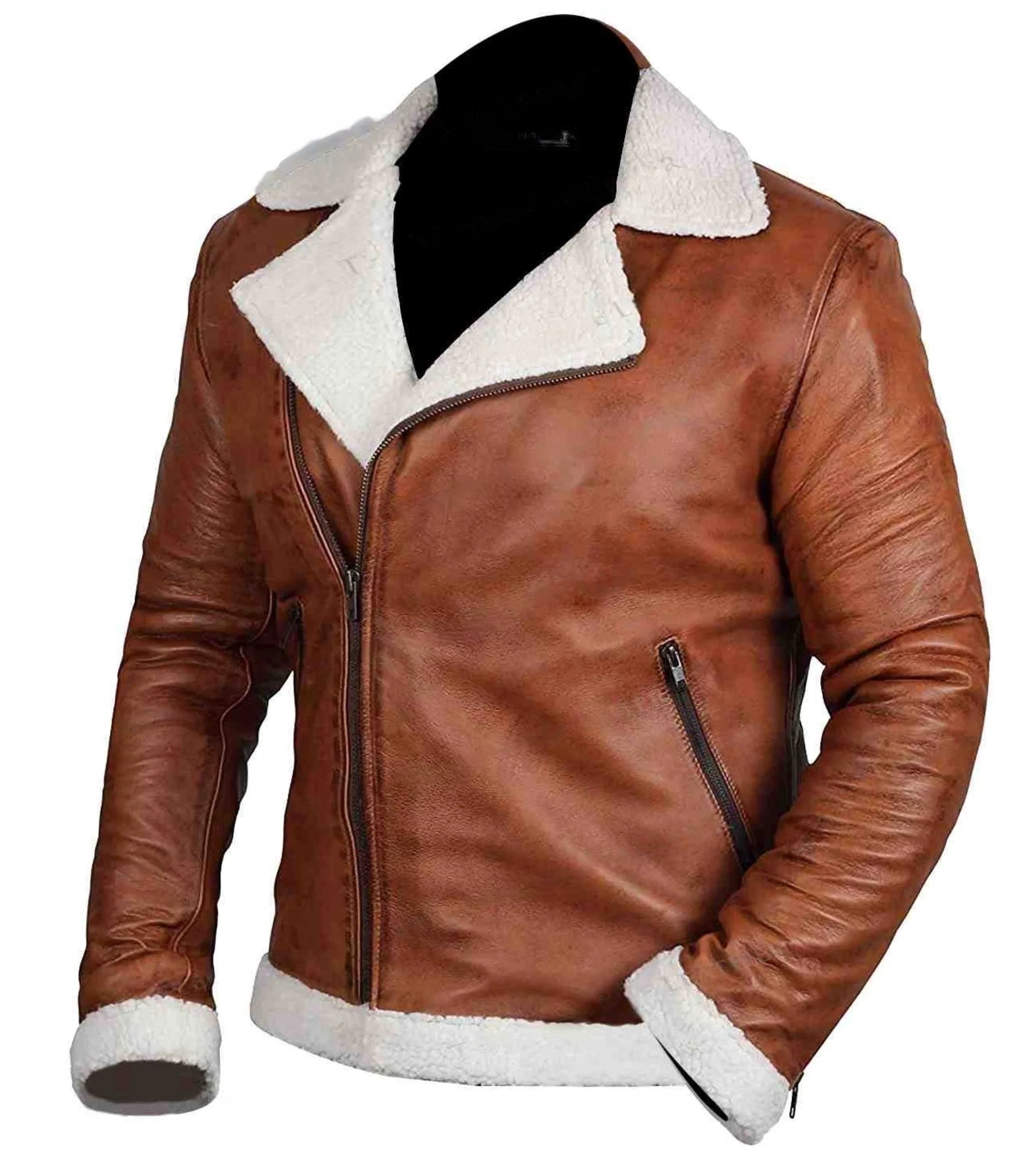 Michael B-3 Brown Leather Bomber Jacket