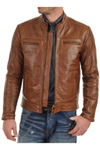 Evan Brown Leather Biker Jacket