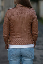 Alison Brown Quilted Leather Biker Jacket
