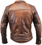 Abner Biker Vintage Brown Leather Jacket