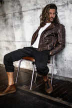 Inferno Vintage Brown Leather Biker Jacket